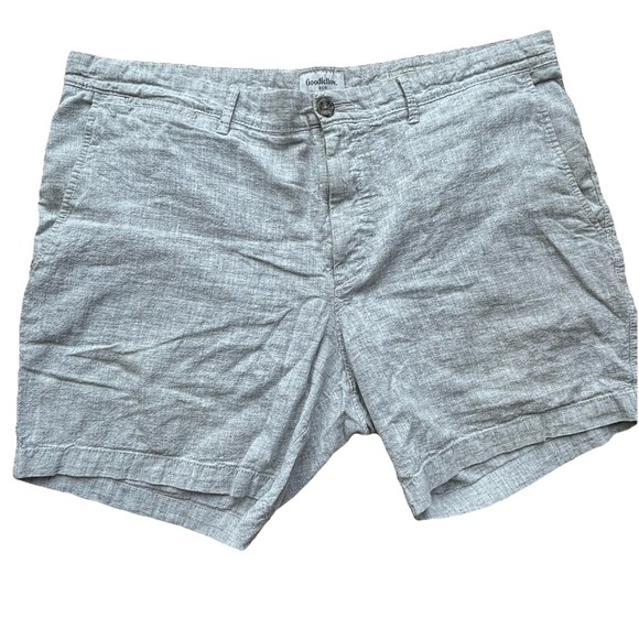 Goodfellow & Co Other - Goodfellow Linden Bermuda Shorts Mens sz‎ 40 Flat Front Linen Blend Pockets Gray